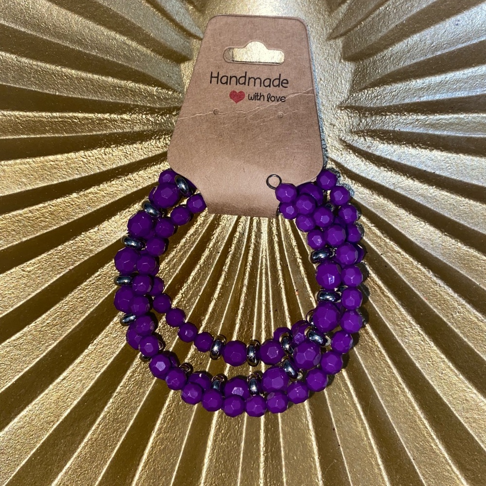 Chic Handmade Purple Beaded Bracelet